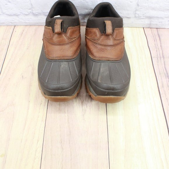 LL Bean Brown Leather Storm Chaser Slip On Duck Boots Size 8.5 M - Picture 5 of 9